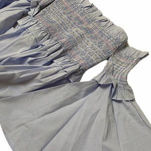 SOLD- AQUA Off Shoulder Smocked multicolor blouse